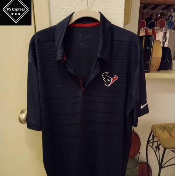 Houston Texans Genuine NFL Football Polo Shirt blue & red, - Men's L worn twice - Picture 2 of 3